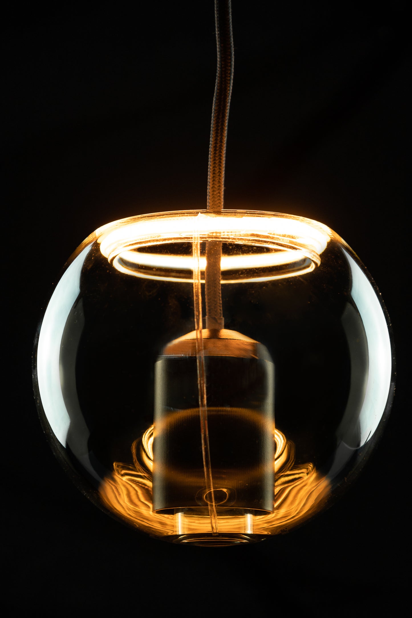 LED Žarnica SEGULA Floating Globus 125 Smokey Siva Navznoter
